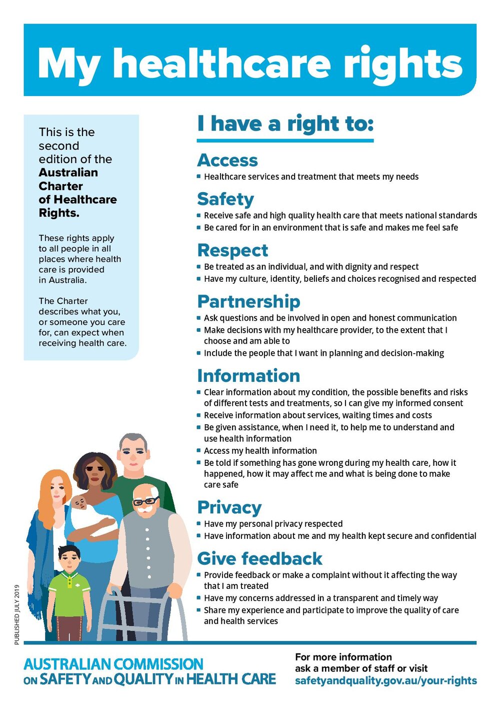 Charter of Healthcare Rights A4 poster ACCESSIBLE