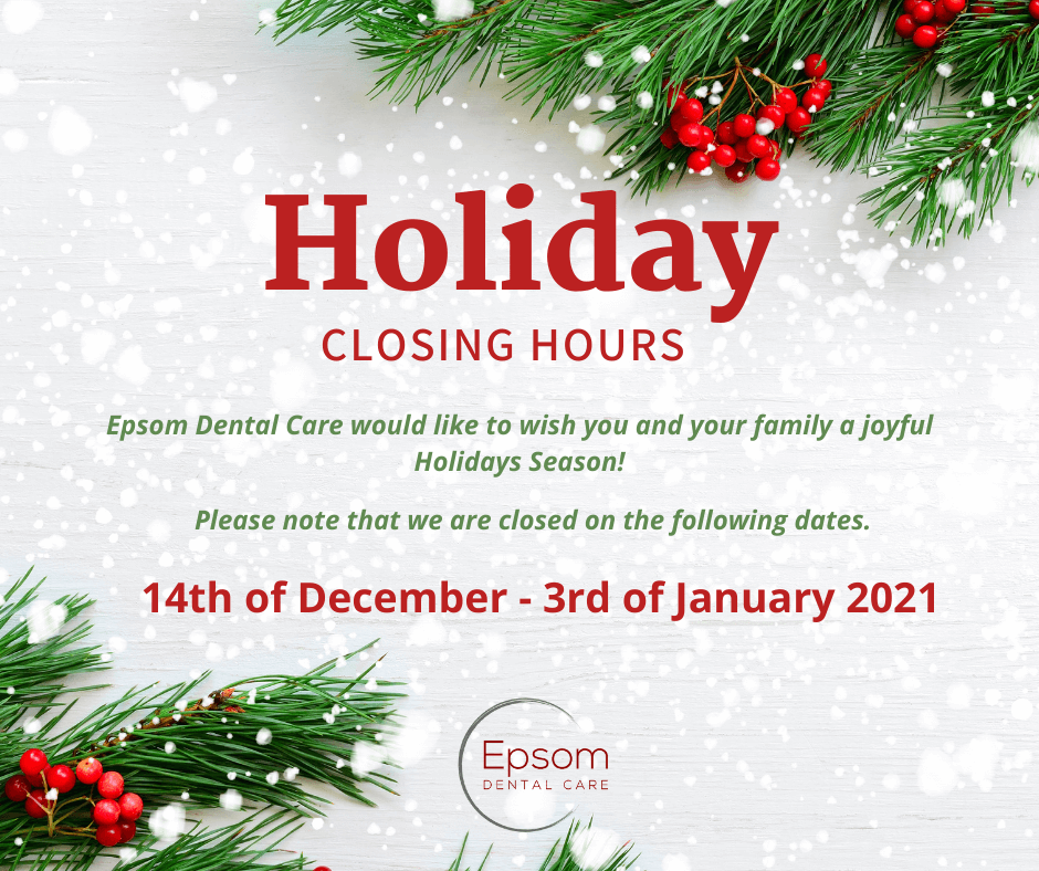 epsom dental care holiday closing hours banner